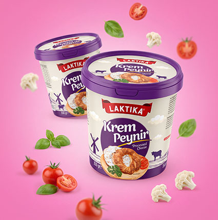 Laktika Krem Peynir Ambalaj Tasarımı
